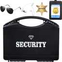 Wedding Ring Box Portable Security Box Bearer Suitcase Security Briefcase with Earpiece Earplugs Headset and Sunglass Metal Ring Badge ID Card Holder Engagement Cosplay Accessory