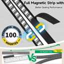 Upgraded Magnetic Screen Door Mesh, Full Strip Magnets, Heavy Duty Fiberglass Mesh, Door Screen Magnetic Closure for Single Door Size 36 x 82 Inch, Screen Door Size 38 x 84 Inch Black