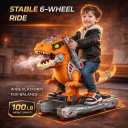 Dinosaur Ride On Push Car for Little Kids, Battery Operated Push & Ride Electric Foot-to-Floor Sliding Rideable Toy Scooter with Music, Light & Smoke for Toddlers, Large