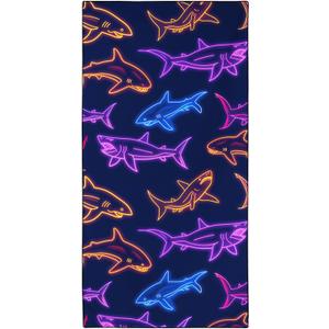 Colorful Sharks Beach Towel Oversized 36"x72" Quick Dry Microfiber Towels Pool Accessories Cruise Essentials Vacation Gifts Summer Must Haves for Swimming Camping Travel