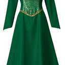 Saniplaycos Princess Cosplay Dress Green Outfits Fancy Halloween Costumes for Women M
