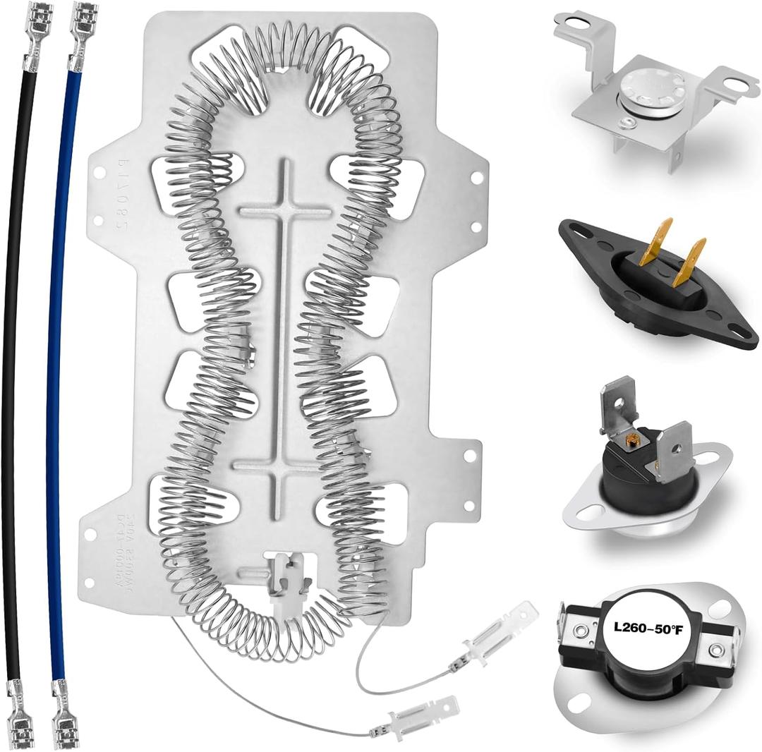 Upgraded DC47-00019A Dryer Heating Element for Samsung DV45H7000EW/A2 DVE45T3400P/A3 DVE50T5300C/A3 DVE45R6100W/A3 DV42H5000EW/A3 DVE45R6100C/A3 DVE50M7450W/A3 DVE50R5200W/A3 DVE50R5400W/A3