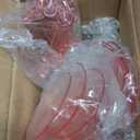 12 PCS Ribbed Coupe Glasses Pink Plastic Champagne Coupe Cup 10oz Detachable Gold Rim Espresso Martini Glass Vintage Margarita Glassware Cocktail Glass for Wedding Bachelorette Party