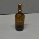 Luxury Glass Dish Soap Dispenser for Kitchen Sink by Brighter Barns - Kitchen Soap Dispenser Set with Pump & Tray - Refillable Glass Bottle for Liquid - Luxury Home Decor for Airbnb, Gift (Amber/Gold)