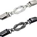 Frutain 2 Pcs Dress Waist Clip for Shawl Cardigan Sweater Clothes Pant TightenerBlack and Sliver