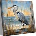Vintage Heron Canvas Wall Art Tropical Nature Rustic Avian Decor Pictures Louisiana Heron Famous Artwork Posters Prints for Bedroom Living room Home Office Wall Decoration