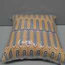 Mid Century Modern Geometric Pattern Navy Blue Yellow Rust Throw Pillow