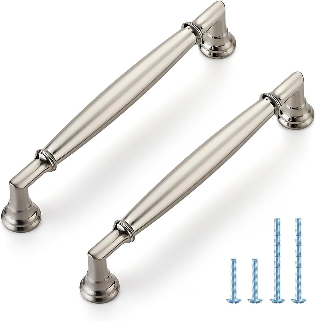 HOME EDIT 10 Pack 5 Inch Brushed Nickel Cabinet Handles Solid Zinc Alloy Pulls for Kitchen, Dresser, Closet & Bathroom Cabinets Hardware