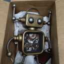 AYRELY Industrial Steampunk Robot Table Clock,Battery Operated Handcrafted Metal Desk&Shelf Clock,Retro Mechanical Decorative Clock for Home,Living Room,Fireplace Decor