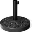 Crestlive Products Patio Umbrella Base, Heavy Duty Table Umbrella Base, Round Cement Market Umbrella Stand for Outdoor, Deck, Lawn, Garden, Flower Decorative Pattern (30 Pounds)