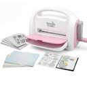 Manual Die Cutting Machine for Paper Carft, Embossing Machine kit for Beginner,6inch openning (Pink)
