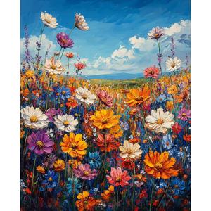 Flowers Paint by Numbers Kit for Adults Beginner Floral Oil Painting Kit Adult Paint by Number Kits on Canvas Wildflower DIY Painting for Beginners Art by Numbers for Gifts Home Wall Decor 16x20 Inch (YF037)