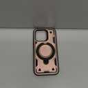 WYUIC Designed for iPhone 15 Pro Magnetic Case, Compatible with Magsafe, 10ft Drop Test Hard Rugged, 360 Rotating Ring Kickstand Heavy Shockproof Protection Phone Case iPhone 15 Pro Cover, Rose Gold
