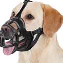 BARKLESS Dog Muzzle to Prevent Biting, Scavenging, Basket Muzzle for Small Dogs, Soft & Lightweight & Sturdy Mouth Cover with Removable Collar Loop for Training, Walking (Black, 1) (1 (Snout 6.25-7.5"))