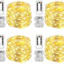 Homemory 4 Pack 20 Ft 60 LED Fairy Lights Battery Operated Christmas Lights with Remote Waterproof 8 Modes Firefly Twinkle String Lights for Party Bedroom Wedding Halloween Decorations