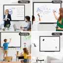 VUSIGN 36'' x 24'' Magnetic White Board for Wall, Dry Erase Board with Black Aluminium Frame, Hanging Whiteboard for Office, Home, Meeting - Accessories Included