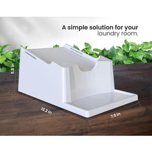 Skywin Laundry Detergent Holder Stand Organizer and Drip Tray for Room Organization, Non-Slip Soap Holder for Liquid Detergent (White, Pack of 2)