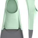 Gintenco Swim Fins, Kids Swim Training Fins for Lap Swimming, Travel Size Flippers with Mesh Bag, Silicone Swimming Fins for Kids Teens Adults Women Men  L(US Men 6-7.5/ US Women 7-8.5), GreenGrey)