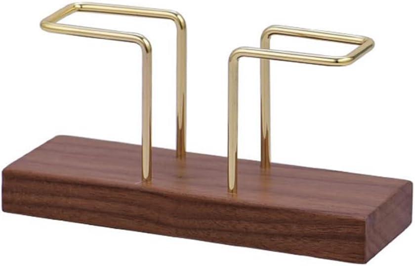 Walnut Wood Glossy Metal Holder Separate Tissue Dispensers Fit for Kitchen and Restaurant B