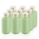 DMuuuDM 5 Pcs 6.8 oz Plastic Squeeze Bottles with Flip Cap, Empty Refillable Travel Shampoo Bottle Containers for Creams, Lotion, Body Wash, Conditioner, Silicone Funnel Included-Green