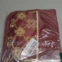 Popular Bath Contour Bath Rug, Vlegant Rosa Collection, 23" x 10.5", Burgundy/Gold