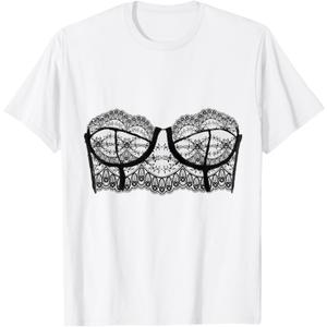 Bra Graphic Corset Print Bustier Sexy Fun Lingerie Design T-Shirt, S
