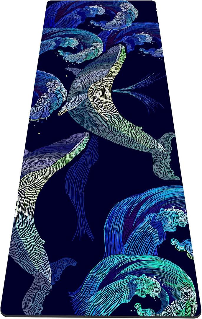 nuveti Yoga Mat Print Extra Thick TPE Non Slip Fitness Exercise Mat with Carrying Bag,72"x24" Extra Thick 6MM Exercise & Workout Mat for Yoga, Pilates Fitness and Floor Exercises