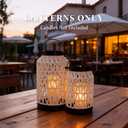 Boho Natural Rattan Lanterns - Handcrafted, Modern Farmhouse Style, Perfect for Living Room, Patio, Porch, Cafés, Boutiques & Garden Areas
