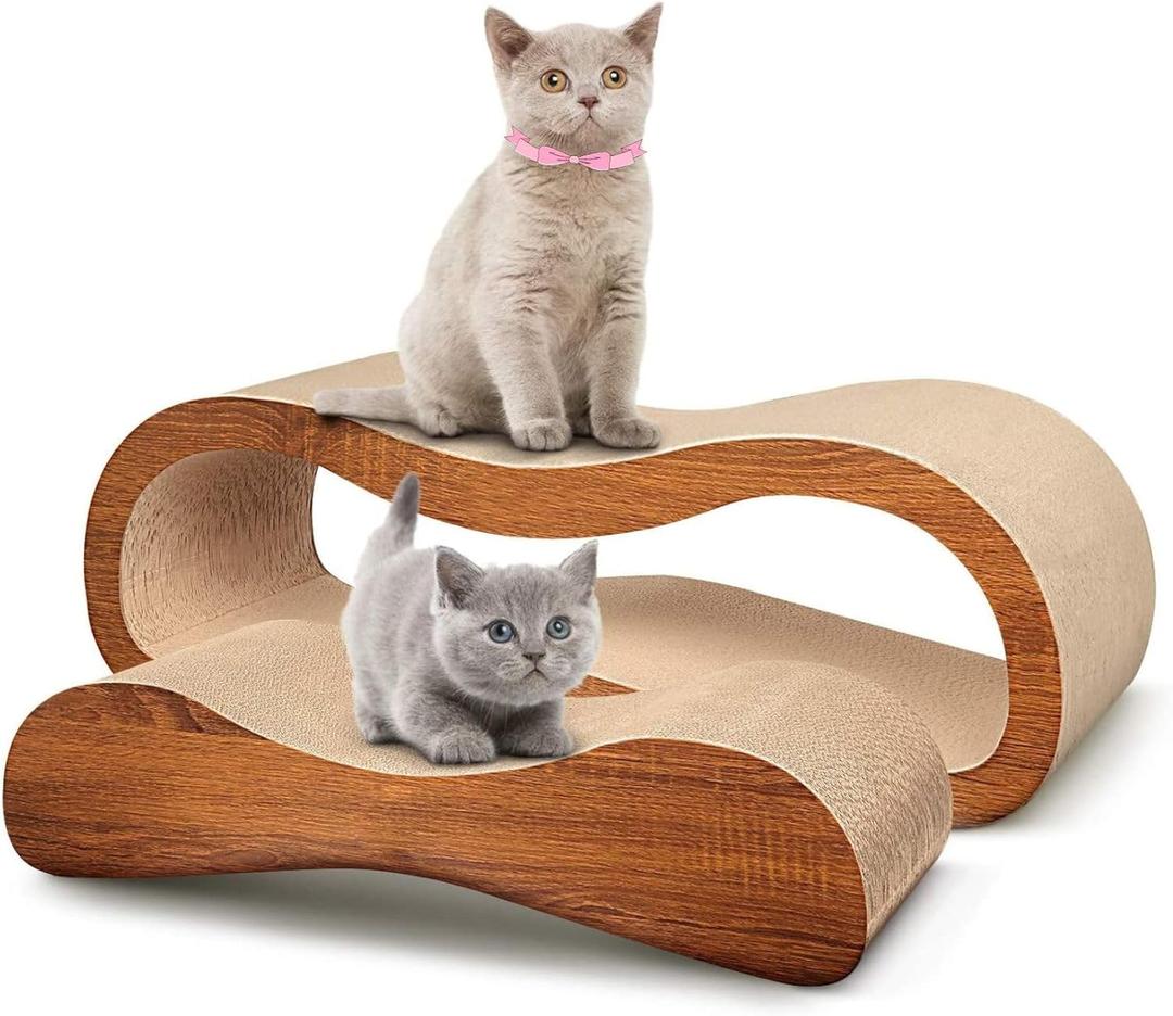2 in 1 Cat Scratch Pads, Cat Scratcher, Durable Board Pads Prevents Furniture Damage,Large,Wood