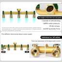 Garden Hose Splitter, 3/4 Rust and Freeze Resistant Outdoor Hose Manifold with 5 green Extra Long Handles Faucet Adapter-Heavy Duty Brass 5-Way Valve