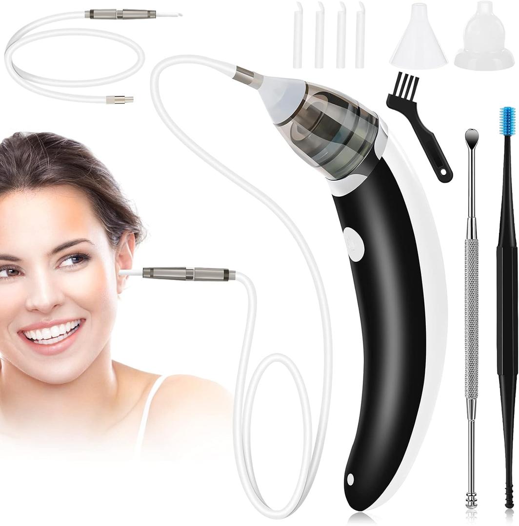 Ear Vacuum Wax Remover, Ear Wax Removal Vacuum 5 Levels Strong Suction Electric Ear Cleaner Ear Wax Remover, USB Charge Earwax Removal Kit Reusable Ear Suction Vacuum Tool for Adults Kids