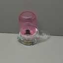 Mid Century Glass Table Lamp,Dimmable Desk Lamp,LED Bulb Included,Timer Build-in,Pink Ribbed Glass