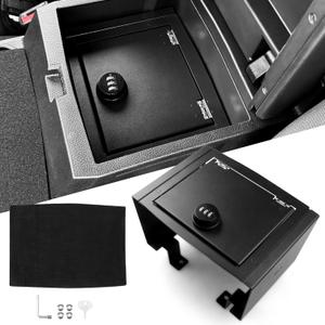 Center Console Safe Safe Console Vault Lock Box for 2024 2025 Toyota Tacoma Accessories, Armrest Storage Box with 3 Digit Password Lock