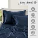 Lane Linen 100% Cotton Pillowcovers, Pillow Cases Standard Size Set of 2, Fits Standard & Queen Pillows, Luxury 450 Thread Count Sateen Cotton Pillowcases, Soft & Breathable - Estate Blue