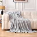 Amazon Basics Chunky Chenille Knit Microfiber Throw Blanket for Couch, Bed and Sofa, Soft and Warm Lightweight Jersey, 60"80", Grey