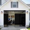 Privacy Garage Door Screen for Single Car Garage 8x7ft - Retractable Slide Track System, Heavy Duty PET Mesh with Blackout Privacy Panel, Magnetic Closure, Keeps Bugs Out, Fits Garage Opening 8 x 7 Ft