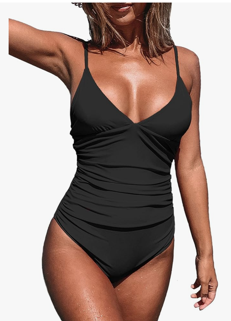 CUPSHE Women's One Piece Swimsuit Tummy Control V Neck Bathing Suits, Size: M