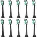 Toothbrush Replacement Brush Heads for Philips Sonicare C1 C2 ProtectiveClean 4100 5100 5300, Electric Sonic Tooth Refill Head Plaque Control, 10 Pack, Black