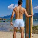 COOFANDY Men's Square Leg Swim Briefs Athletic Quick Dry Bathing Suit Square Leg Board Short for Men (L)