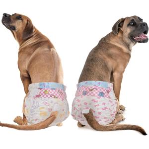 Dono Dog Diapers Female Large Breed-48PCS, Disposable Female Dog Period Diapers for Heart with Wetness Indicator, Super Absorbent Doggie Puppy Diapers Female for Small Medium Large Dogs