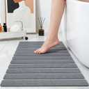 Stone Bath Mats Foldable Non-Slip Quick Dry Bathroom Rugs, 1×Rug 15×24"+1×Non-slip Mat