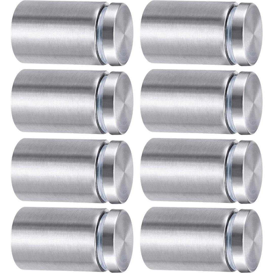 Pelopy 8 Pcs Sign Standoff Screws Advertising Screws Stainless Steel Wall Standoff Mounts Glass Acrylic Nail (1 x 1-5/8 Inch)