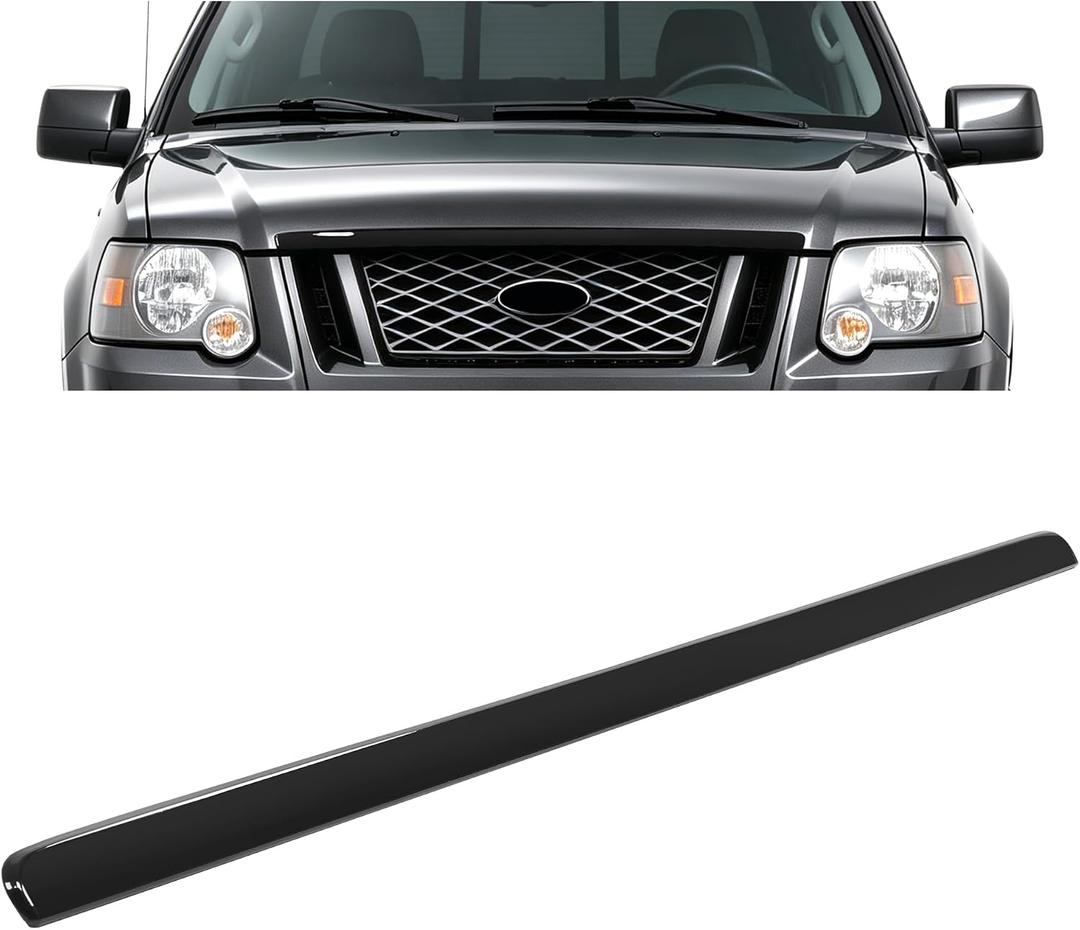 ALMULOO Upper Grill Hood Molding Compatible with 2006-2010 Ford Explorer