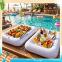 Ferrochef 1 Sets Inflatable Cooler with Tray Chilled Serving Tray for Parties Ice Serving Buffet Bar Party Platter for Fruit Veggies Seafood Shrimp Cocktail Buffet Picnic
