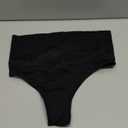 Dulchany Thong Shapewear Tummy Control Underwear for Women Seamless Body Shaper Panties (Large, Black-Mid Waisted)