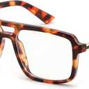 FEISEDY Retro Aviator Blue Light Glasses for Men Women Square Frame Computer Reading/TV/Phones Glasses B0209