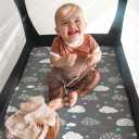 Stretchy Pack and Play Fitted Sheets: 2 Pack Mini Crib Sheets 38x26 - Soft Cozy Material - Fits Most Playards and Travel Playpens, Pack n Play, Nursery Daycare Bedding Essentials, Whale Cloud Print