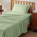 (Set of 10)Bedsure Deep Pocket Twin Sheets Set - Fits Mattresses Up to 21 Inches Thick -3 Piece GentleSoft Bed Sheets, Moisture Wicking, Soft & Cooling Bedsheet & Pillowcases, Easy & Secure Fit, Sage Green