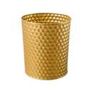 Venalys Large Metal Trash Can Wastebasket, Decorative Honeycomb Garbage Can, Modern Farmhouse Round Bin for Bathroom, Bedroom, Kitchen and Office (Gold)