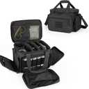 DSLEAF Tactical Gun Range Bag for 4 Handguns, Pistol Shooting Range Bag with 6X Magazine Slots and Extra Pockets for Ammo and Essentials